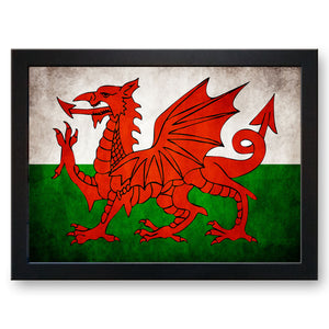Wales Red Dragon Flag (Grunge/Vintage) Cushioned Lap Tray - my personalised lap tray | mooki   -   