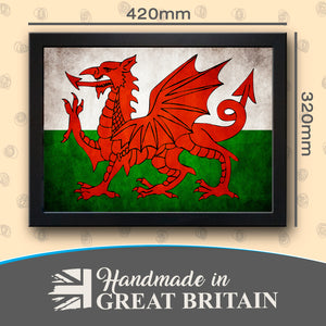 Wales Red Dragon Flag (Grunge/Vintage) Cushioned Lap Tray