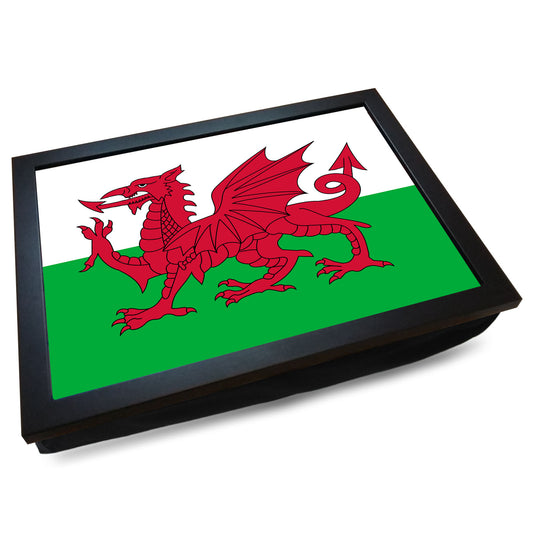 Wales Red Dragon Flag Cushioned Lap Tray - my personalised lap tray | mooki   -   