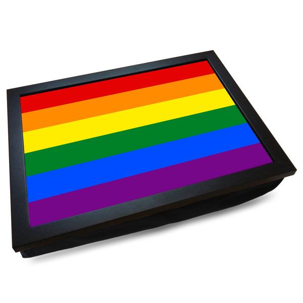 Load image into Gallery viewer, LGBT Rainbow Gay Pride Flag Cushioned Lap Tray

