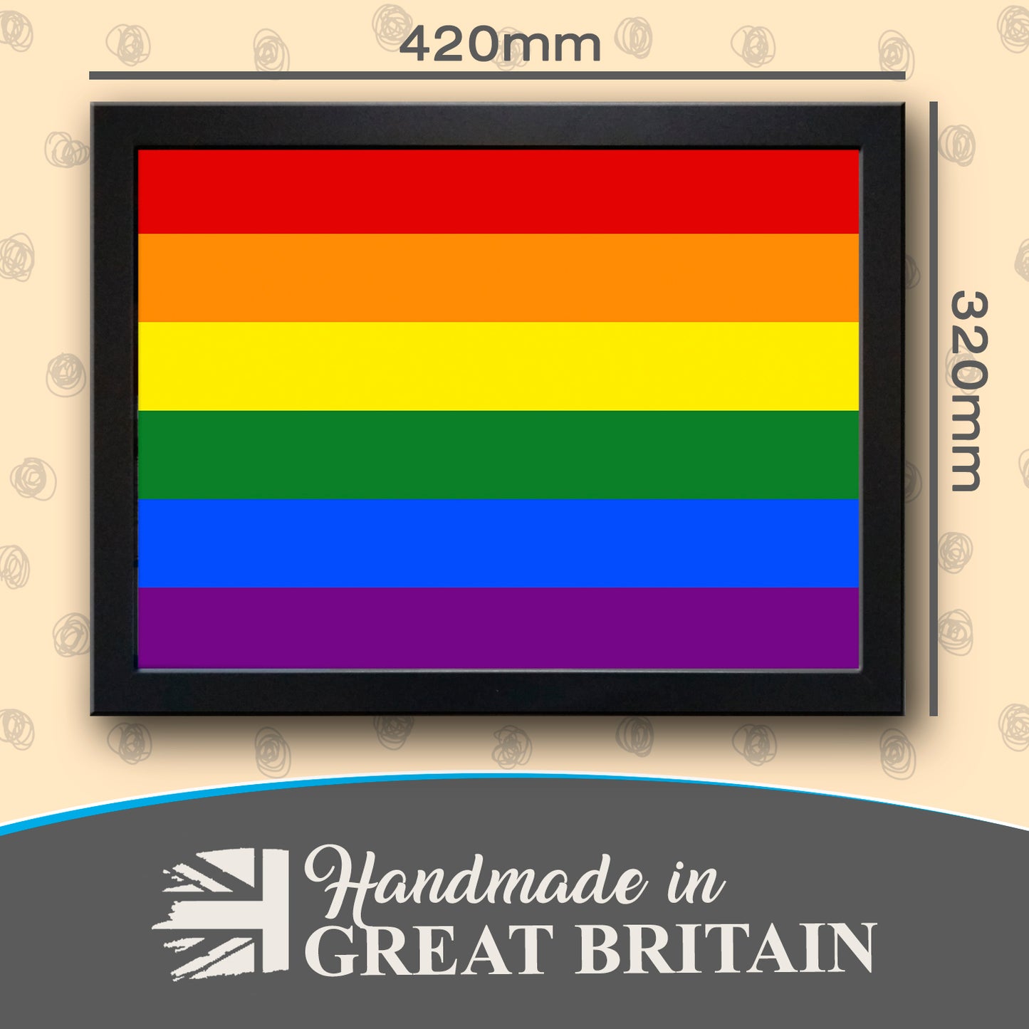 LGBT Rainbow Gay Pride Flag Cushioned Lap Tray