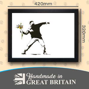 Banksy 'Bouquet Grenade' / 'Flower Thrower' Cushioned Lap Tray