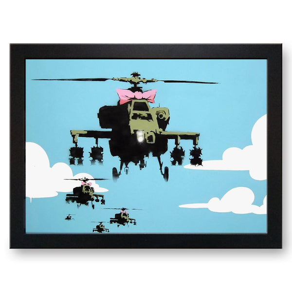 Load image into Gallery viewer, Banksy &#39;Happy Choppers&#39; Cushioned Lap Tray - my personalised lap tray | mooki   -   
