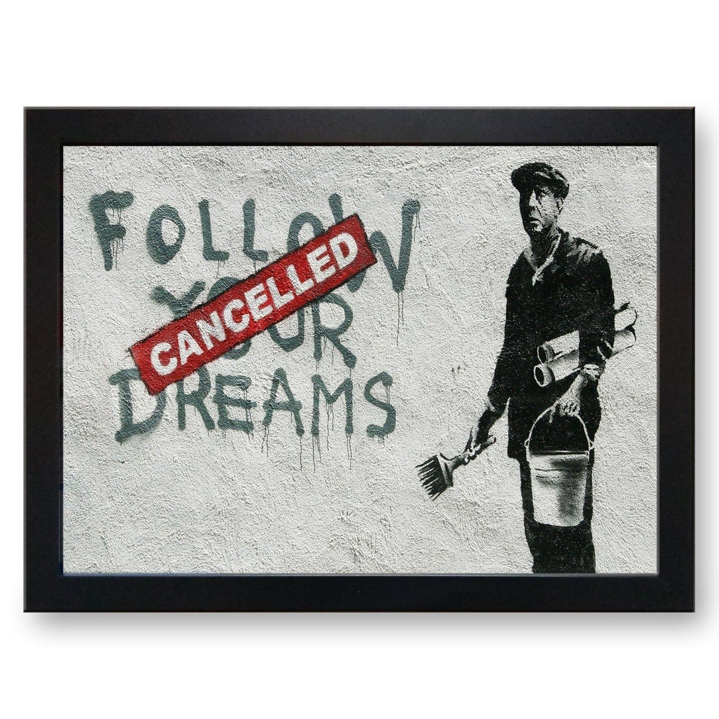 Banksy 'Follow Your Dreams (Cancelled)' Cushioned Lap Tray - my personalised lap tray | mooki   -   