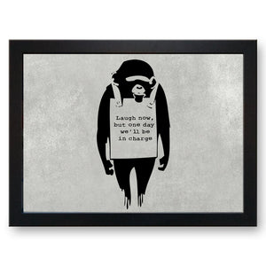Banksy 'Laugh Now Monkey' Cushioned Lap Tray - my personalised lap tray | mooki   -   