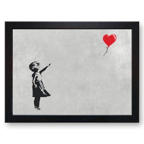 Load image into Gallery viewer, Banksy &#39;Girl with Heart Balloon&#39; Cushioned Lap Tray - my personalised lap tray | mooki   -   
