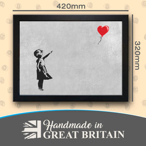 Banksy 'Girl with Heart Balloon' Cushioned Lap Tray
