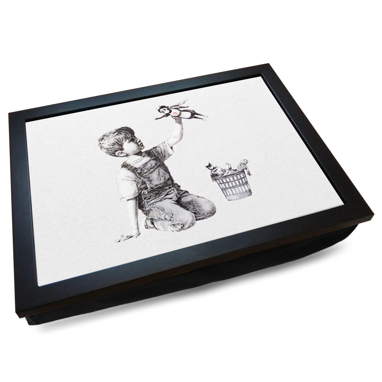 Banksy 'Game Changer' (NHS Heroes) Cushioned Lap Tray - my personalised lap tray | mooki   -   