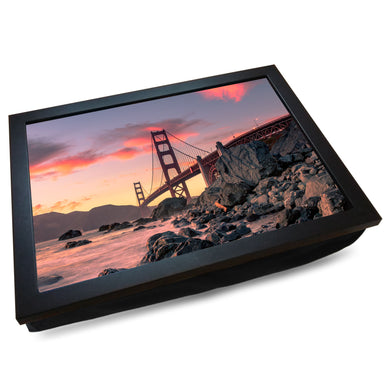 Golden Gate Bridge at Dawn San Francisco Cushioned Lap Tray - my personalised lap tray | mooki   -   