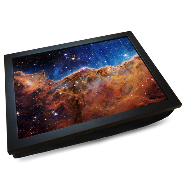 Load image into Gallery viewer, The Cosmic Cliffis in the Carina Nebula (James Webb) Cushioned Lap Tray
