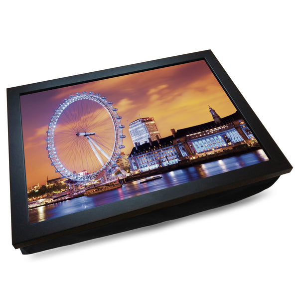 Load image into Gallery viewer, London Eye Cushioned Lap Tray - my personalised lap tray | mooki   -   
