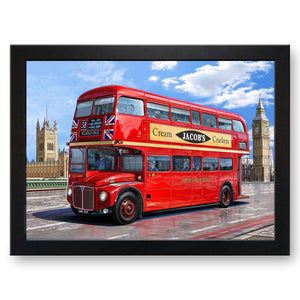 Routemaster Red Double Decker London Bus Cushioned Lap Tray - my personalised lap tray | mooki   -   