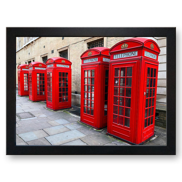 Load image into Gallery viewer, London Red Phone Boxes Cushioned Lap Tray - my personalised lap tray | mooki   -   
