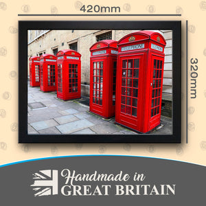 London Red Phone Boxes Cushioned Lap Tray
