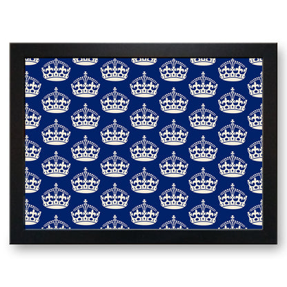 Royal Crown Pattern (Blue) Cushioned Lap Tray