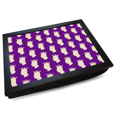 King Charles III Royal Silhouette Pattern (Purple) Cushioned Lap Tray