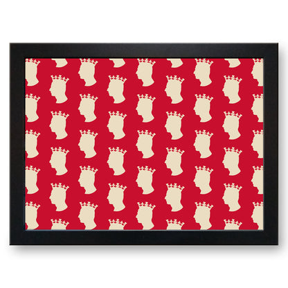 King Charles III Royal Silhouette Pattern (Red) Cushioned Lap Tray