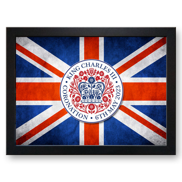 Load image into Gallery viewer, King Charles III Coronation Union Jack Flag Cushioned Lap Tray
