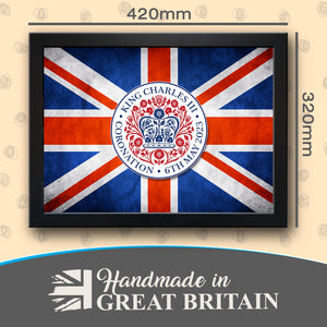King Charles III Coronation Union Jack Flag Cushioned Lap Tray