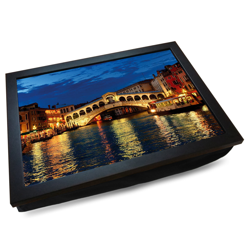 Venice Rialto Bridge at Night Cushioned Lap Tray - my personalised lap tray | mooki   -   