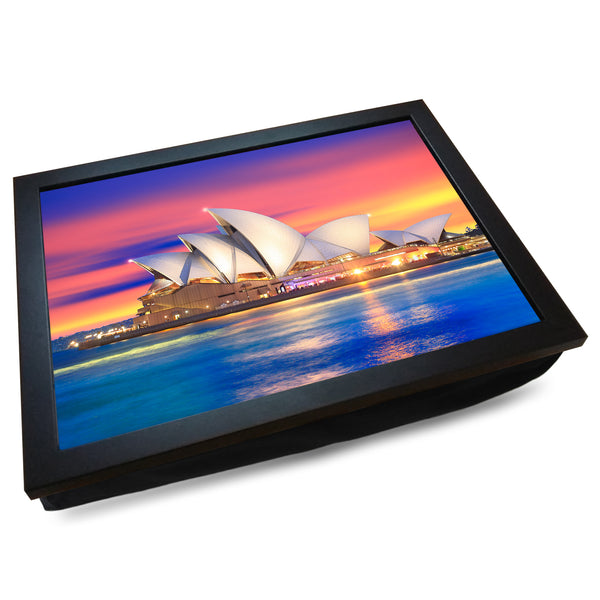 Load image into Gallery viewer, Sydney Opera House at Dusk Cushioned Lap Tray - my personalised lap tray | mooki   -   
