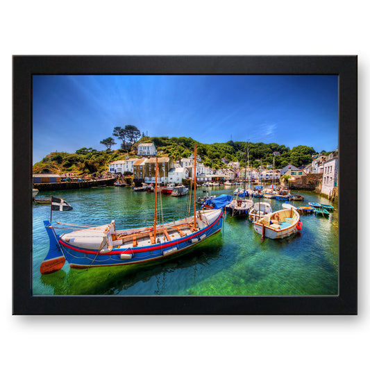 Fishing Boats in Polperro Harbour Cornwall Cushioned Lap Tray - my personalised lap tray | mooki   -   