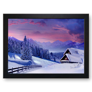 Snow Covered Mountain Chalet Cushioned Lap Tray - my personalised lap tray | mooki   -   