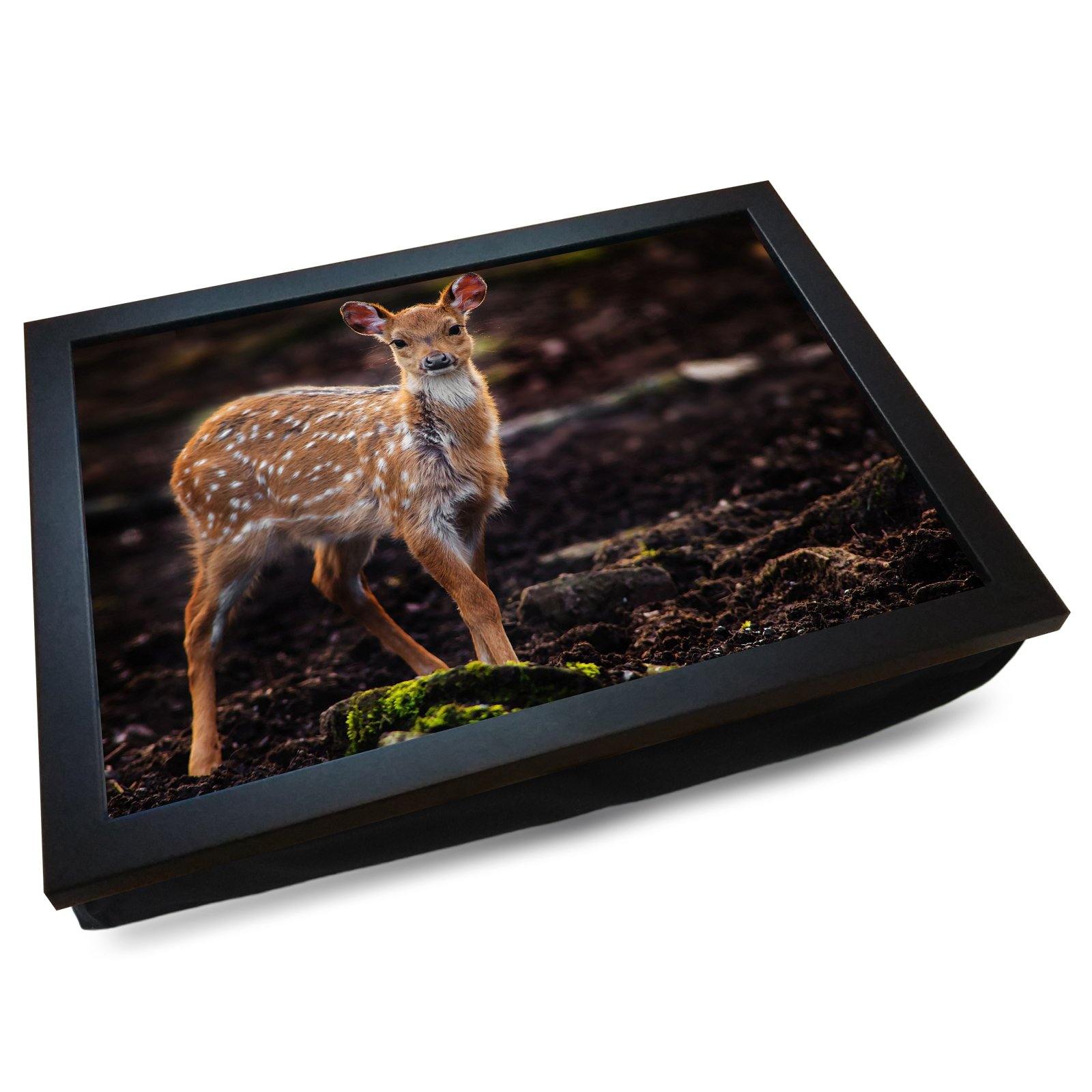 Baby Deer in Forest Cushioned Lap Tray - my personalised lap tray | mooki   -   