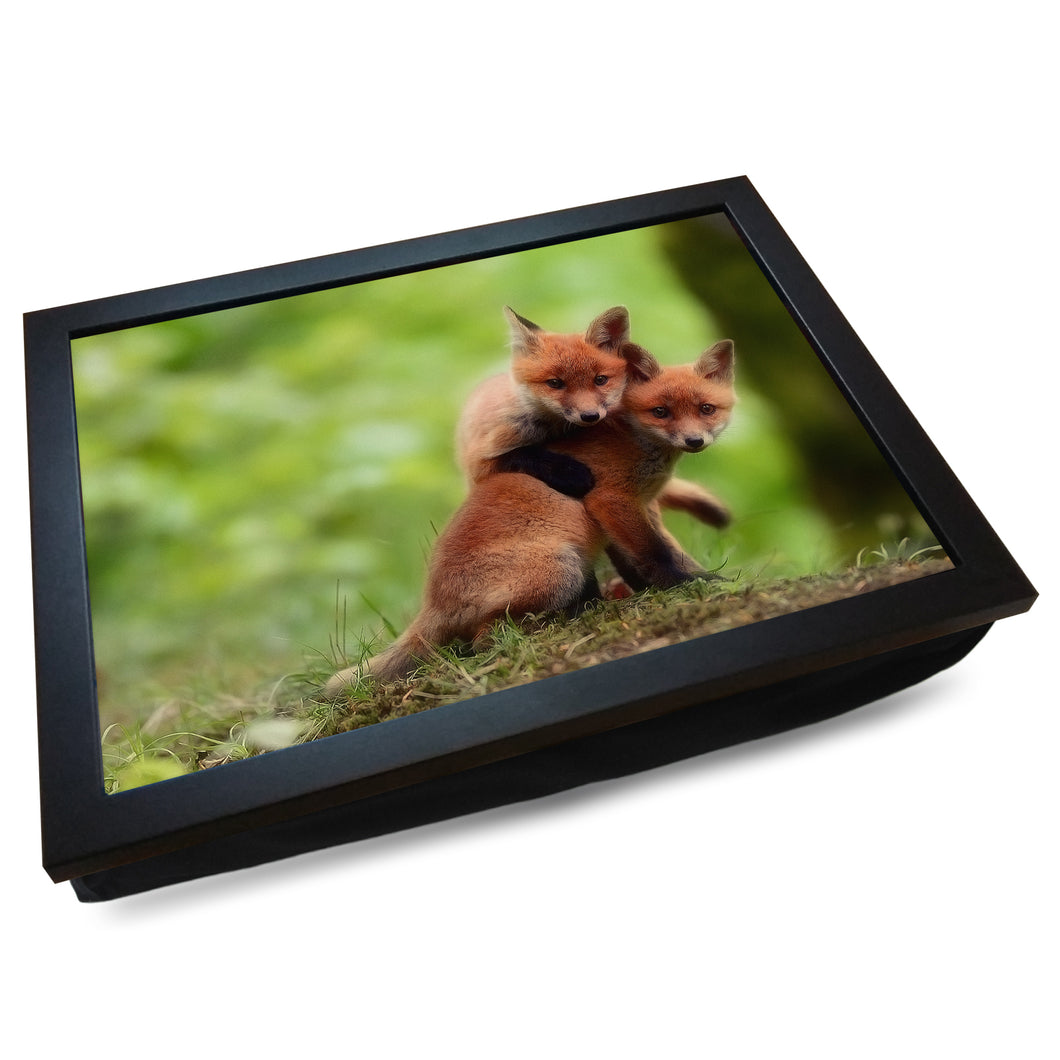 Fox Cubs Playing Cushioned Lap Tray - my personalised lap tray | mooki   -   