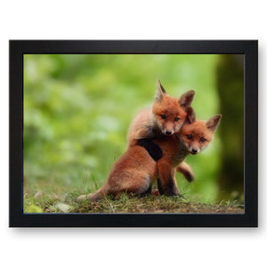 Fox Cubs Playing Cushioned Lap Tray - my personalised lap tray | mooki   -   