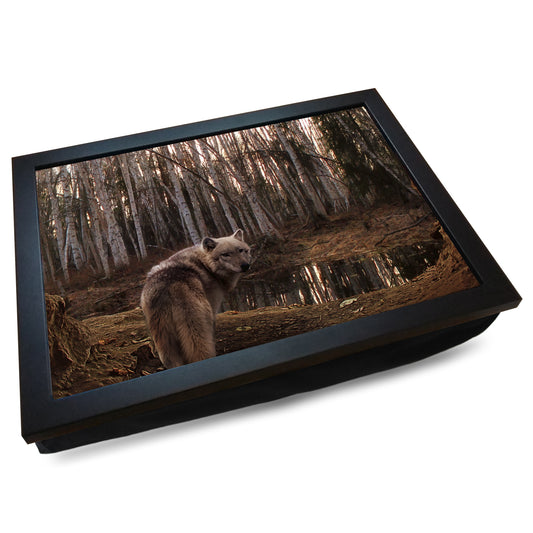 Wolf in the Forest Cushioned Lap Tray - my personalised lap tray | mooki   -   