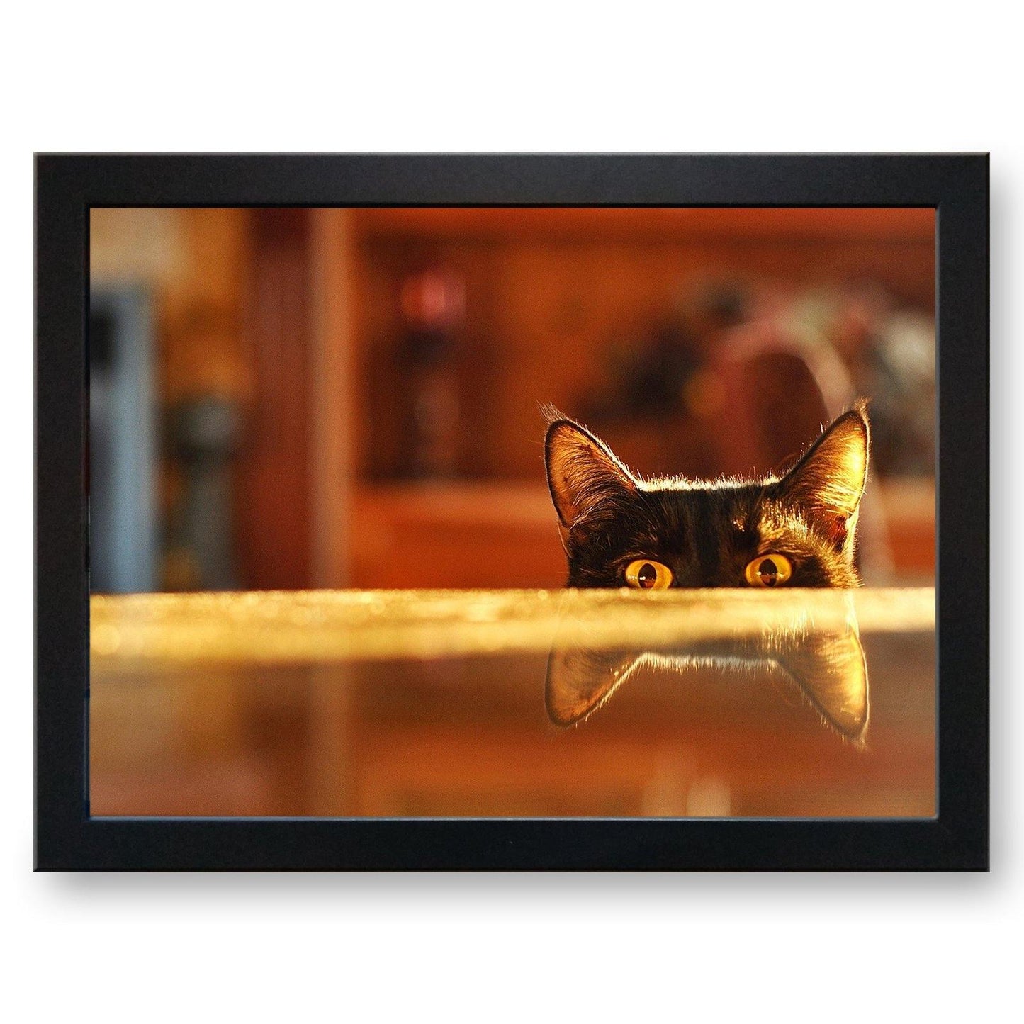 Curious Cat Peeking over Table Cushioned Lap Tray - my personalised lap tray | mooki   -   