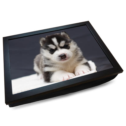 Husky Puppy Cushioned Lap Tray - my personalised lap tray | mooki   -   