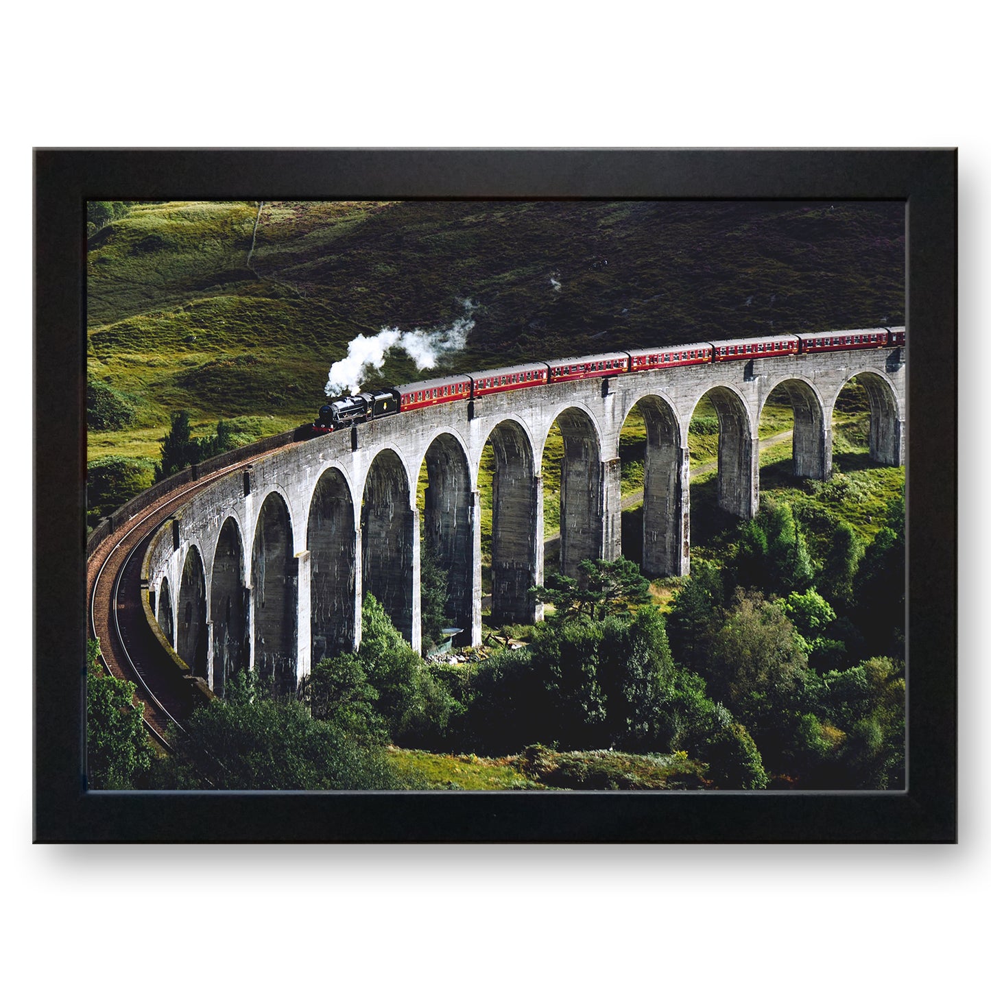 The Jacobite K1 Steam Train on Glenfinnan Viaduct (Hogwarts Express) Cushioned Lap Tray - my personalised lap tray | mooki   -   
