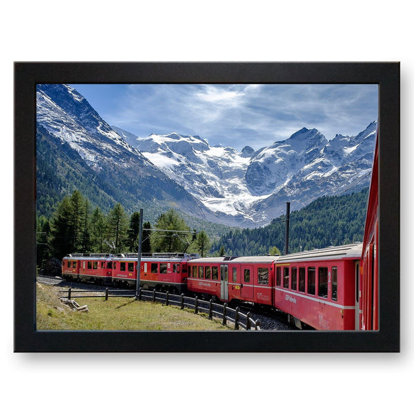 Load image into Gallery viewer, Bernina Express in the Swiss Alps Cushioned Lap Tray - my personalised lap tray | mooki   -   
