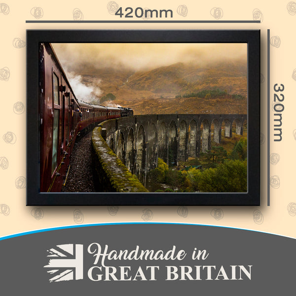 Load image into Gallery viewer, Onboard the Jacobite K1 on Glenfinnan Viaduct Cushioned Lap Tray
