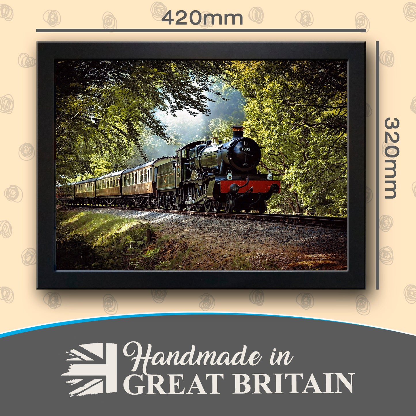 GWR Great Western Railway Manor Class Steam Train Cushioned Lap Tray