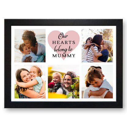 Our Hearts Belong to Mummy Personalised Photo Collage Lap Tray