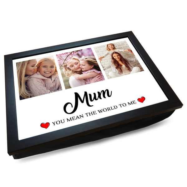 Load image into Gallery viewer, Mum You Mean The World To Me Personalised Photo Collage Lap Tray
