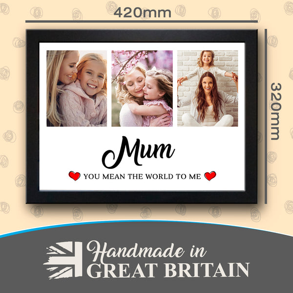 Load image into Gallery viewer, Mum You Mean The World To Me Personalised Photo Collage Lap Tray
