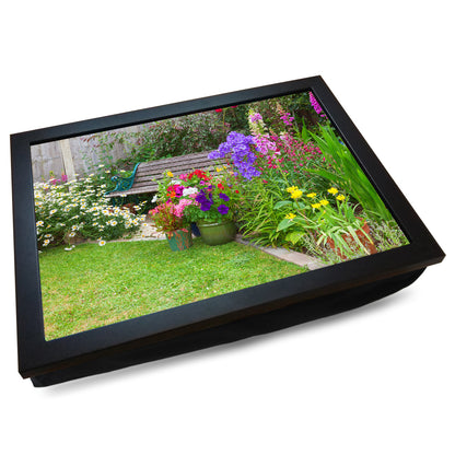 Peaceful Garden Bench Cushioned Lap Tray