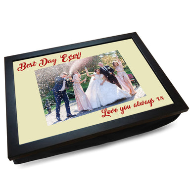 Add your own photos and text to make your own personalised lap tray 